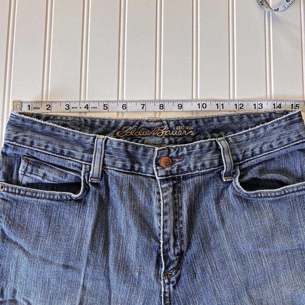 3/$25 Sale! Eddie Bauer Women's Jeans Size 6R Bootcut Frayed Cuffs‎ Distressed - Picture 5 of 7